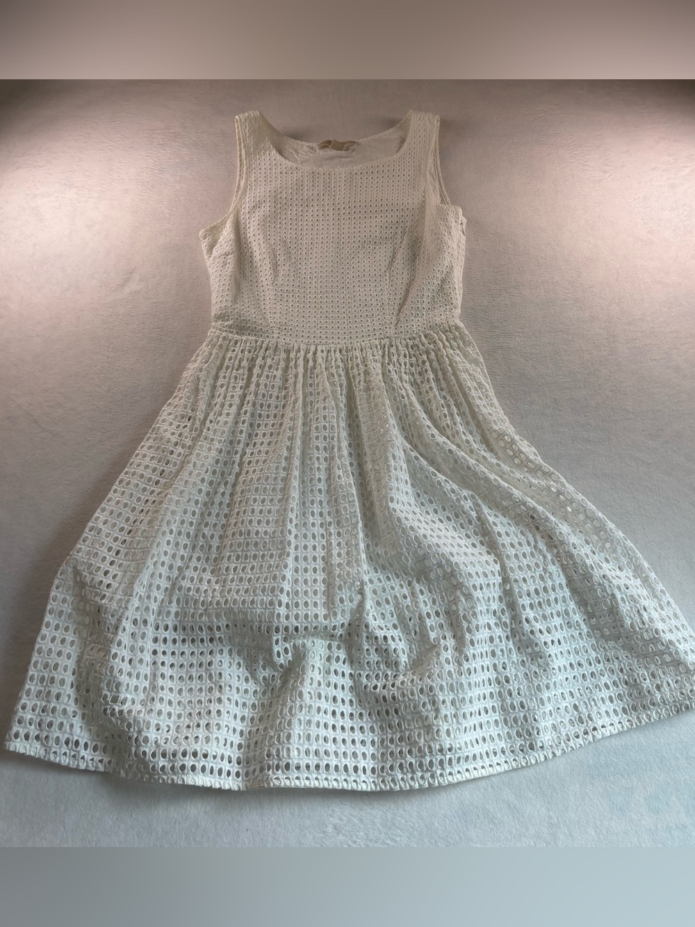 Michael Kors White Eyelet Sleeveless Mini Dress